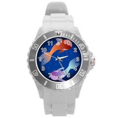 Koi Fish Carp Water Nature Animal Round Plastic Sport Watch (l) by Semog4