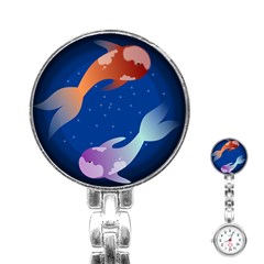 Koi Fish Carp Water Nature Animal Stainless Steel Nurses Watch by Semog4