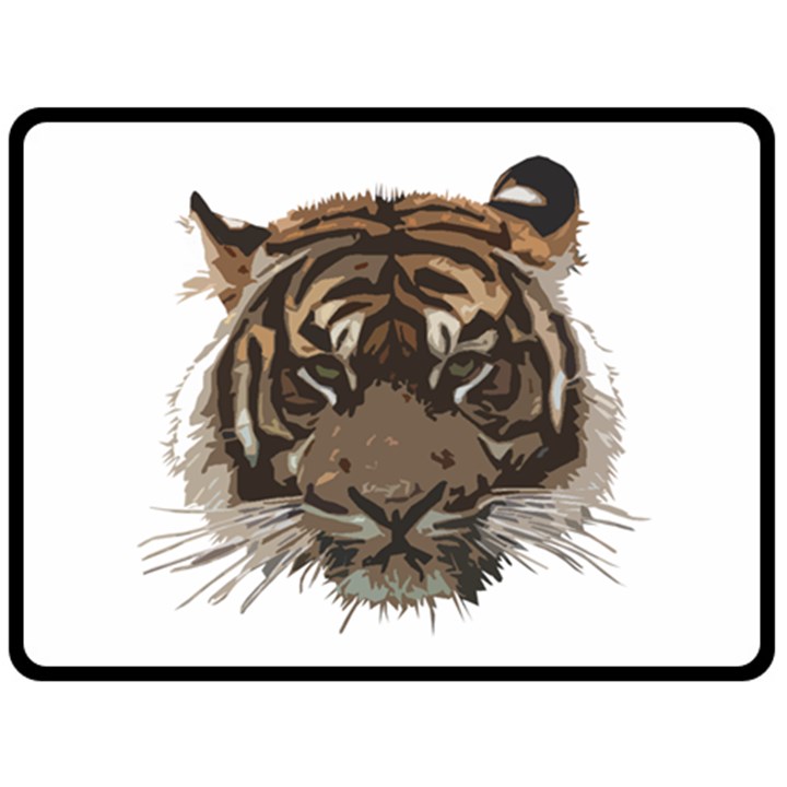 Tiger Comic Cartoon Animal Fleece Blanket (Large)