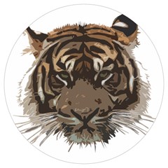 Tiger Comic Cartoon Animal Round Trivet by Semog4