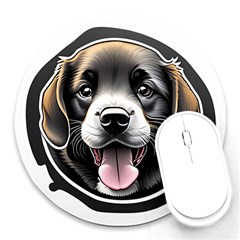 Dog Animal Puppy Pooch Pet Round Mousepad by Semog4