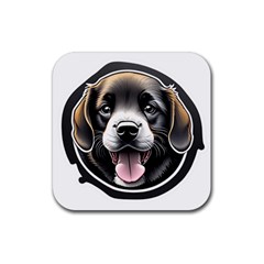 Dog Animal Puppy Pooch Pet Rubber Coaster (square) by Semog4