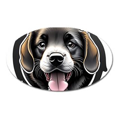 Dog Animal Puppy Pooch Pet Oval Magnet by Semog4