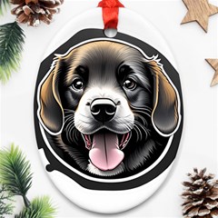 Dog Animal Puppy Pooch Pet Oval Ornament (two Sides) by Semog4