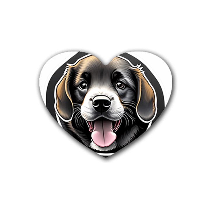 Dog Animal Puppy Pooch Pet Rubber Coaster (Heart)