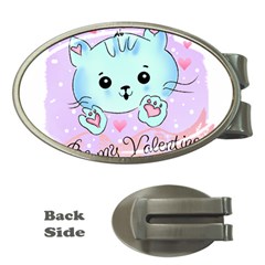 Cat Valentine-s Day Valentine Money Clips (oval)  by Semog4