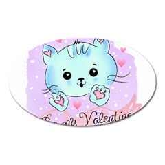 Cat Valentine-s Day Valentine Oval Magnet by Semog4