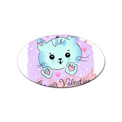 Cat Valentine-s Day Valentine Sticker Oval (100 Pack) by Semog4