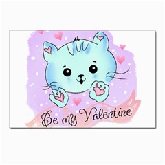 Cat Valentine-s Day Valentine Postcard 4 x 6  (pkg Of 10) by Semog4