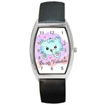 Cat Valentine-s Day Valentine Barrel Style Metal Watch Front