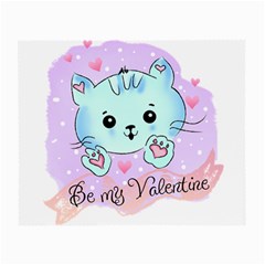 Cat Valentine-s Day Valentine Small Glasses Cloth by Semog4