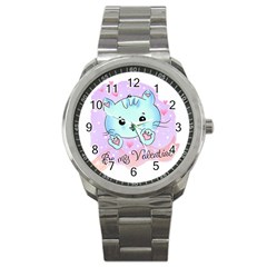 Cat Valentine-s Day Valentine Sport Metal Watch by Semog4