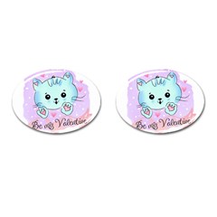 Cat Valentine-s Day Valentine Cufflinks (oval) by Semog4