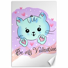 Cat Valentine-s Day Valentine Canvas 12  X 18  by Semog4