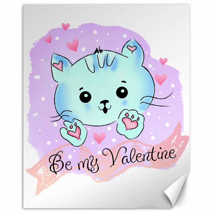 Cat Valentine-s Day Valentine Canvas 16  x 20 