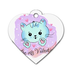 Cat Valentine-s Day Valentine Dog Tag Heart (one Side) by Semog4