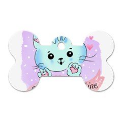 Cat Valentine-s Day Valentine Dog Tag Bone (one Side) by Semog4