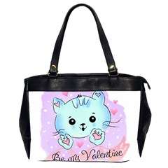 Cat Valentine-s Day Valentine Oversize Office Handbag (2 Sides) by Semog4