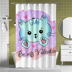 Cat Valentine-s Day Valentine Shower Curtain 48  X 72  (small)  by Semog4