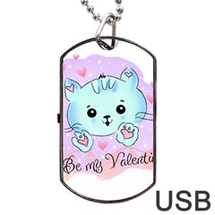 Cat Valentine-s Day Valentine Dog Tag Usb Flash (one Side) by Semog4