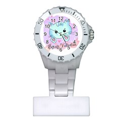 Cat Valentine-s Day Valentine Plastic Nurses Watch by Semog4