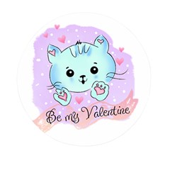 Cat Valentine-s Day Valentine Mini Round Pill Box by Semog4