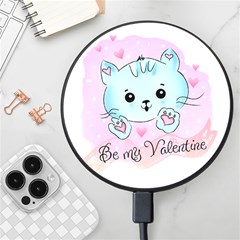 Cat Valentine-s Day Valentine Wireless Fast Charger(black) by Semog4