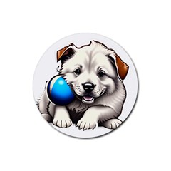 Dog Animal Pet Puppy Pooch Rubber Coaster (round) by Semog4