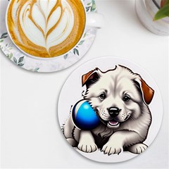 Dog Animal Pet Puppy Pooch Uv Print Round Tile Coaster by Semog4