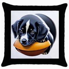 Dog Animal Cute Pet Puppy Pooch Throw Pillow Case (black) by Semog4