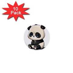 Cute Panda Bear Animal Cartoon 1  Mini Buttons (10 Pack)  by Semog4