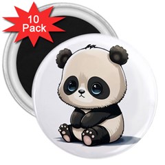 Cute Panda Bear Animal Cartoon 3  Magnets (10 Pack)  by Semog4