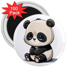 Cute Panda Bear Animal Cartoon 3  Magnets (100 Pack) by Semog4