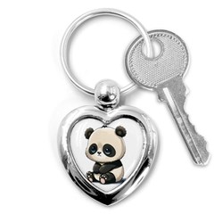 Cute Panda Bear Animal Cartoon Key Chain (heart) by Semog4