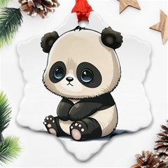 Cute Panda Bear Animal Cartoon Ornament (snowflake) by Semog4