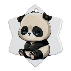 Cute Panda Bear Animal Cartoon Snowflake Ornament (two Sides)