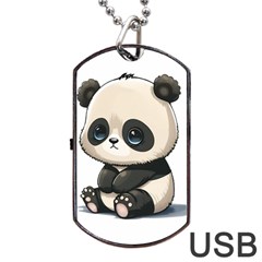 Cute Panda Bear Animal Cartoon Dog Tag Usb Flash (one Side) by Semog4