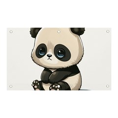 Cute Panda Bear Animal Cartoon Banner And Sign 5  X 3  by Semog4