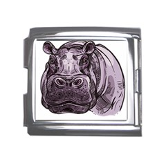 Hippopotamus Animal Wildlife Hippo Mega Link Italian Charm (18mm) by Semog4