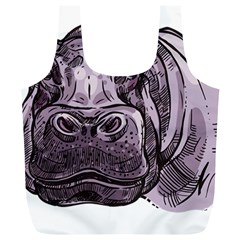 Hippopotamus Animal Wildlife Hippo Full Print Recycle Bag (xl) by Semog4