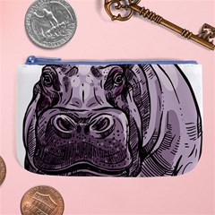 Hippopotamus Animal Wildlife Hippo Large Coin Purse by Semog4