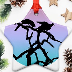 Birds Bird Vultures Tree Branches Star Ornament (two Sides) by Semog4