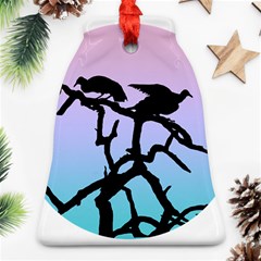 Birds Bird Vultures Tree Branches Bell Ornament (two Sides) by Semog4