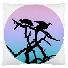 Birds Bird Vultures Tree Branches Large Cushion Case (one Side) by Semog4