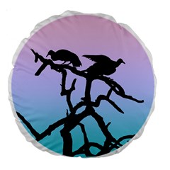 Birds Bird Vultures Tree Branches Large 18  Premium Round Cushions by Semog4