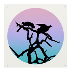 Birds Bird Vultures Tree Branches Banner And Sign 4  X 4  by Semog4