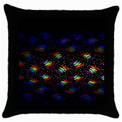 Rainbows Pixel Pattern Throw Pillow Case (black) by Semog4