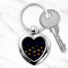 Rainbows Pixel Pattern Key Chain (heart) by Semog4