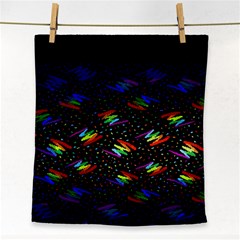 Rainbows Pixel Pattern Face Towel by Semog4