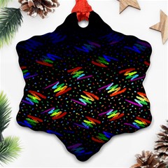 Rainbows Pixel Pattern Snowflake Ornament (two Sides) by Semog4